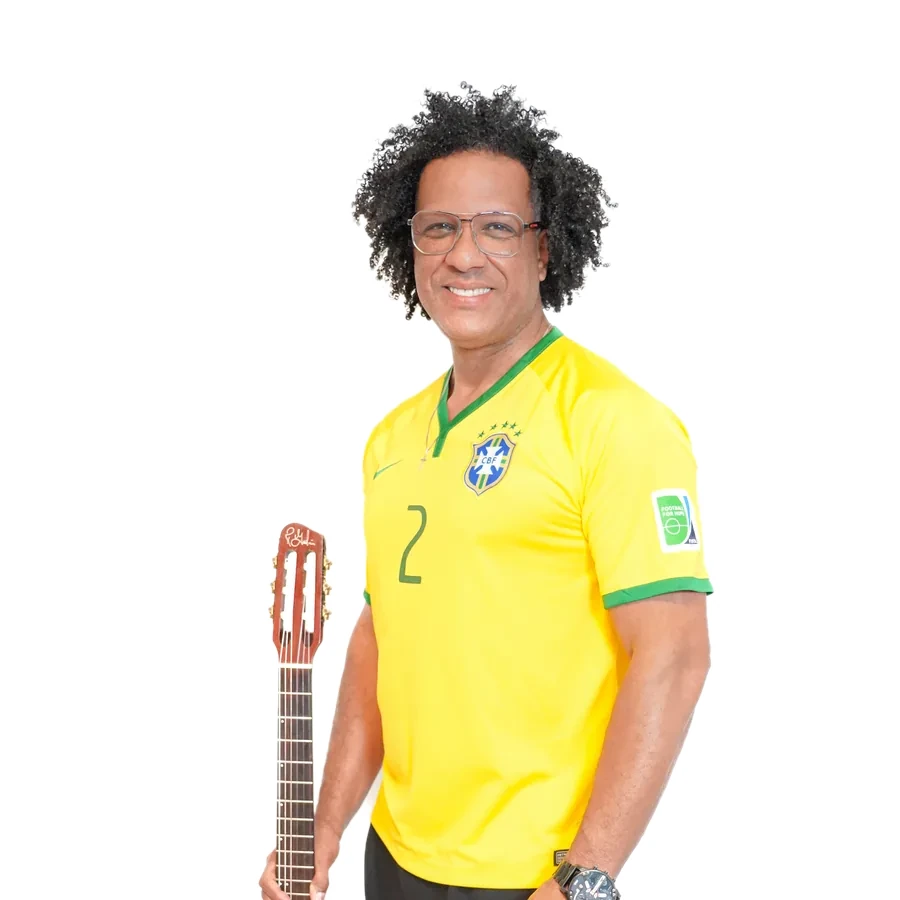 Guitarist in a Brazil jersey